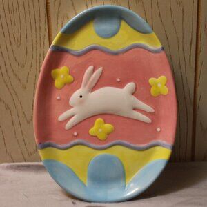 Easter Rabbit Egg Plate - Oval - NWT